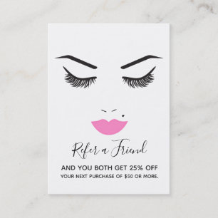 Beauty Makeup Ansikte Lash Rosa Läppar Referral Sa Visitkort