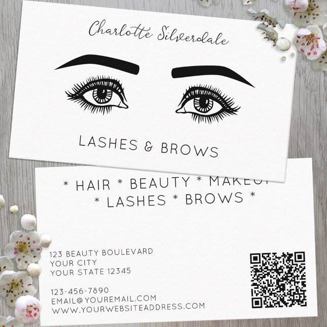 Beauty Makeup Artist Eyelash QR-kod Visitkort (Skapare uppladdad)