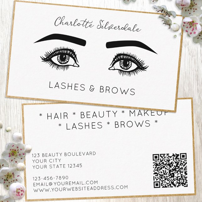 Beauty Makeup Artist Eyelash QR-kod Visitkort (Skapare uppladdad)