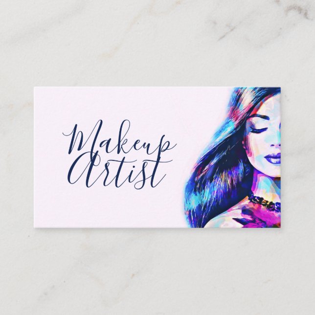 Beauty Makeup Artist Hair Salon Visitkort (Framsida)