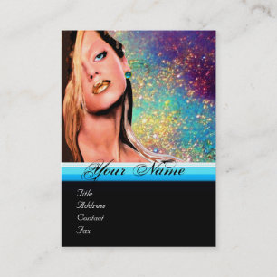 BEAUTY MAKEUP ARTIST monogram rosa blue sapphire Visitkort