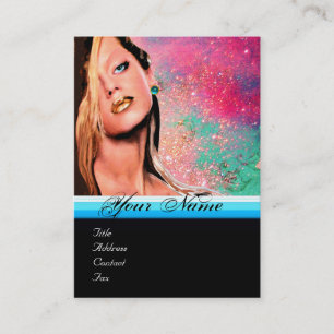 BEAUTY MAKEUP ARTIST monogram rosa blue sapphire Visitkort