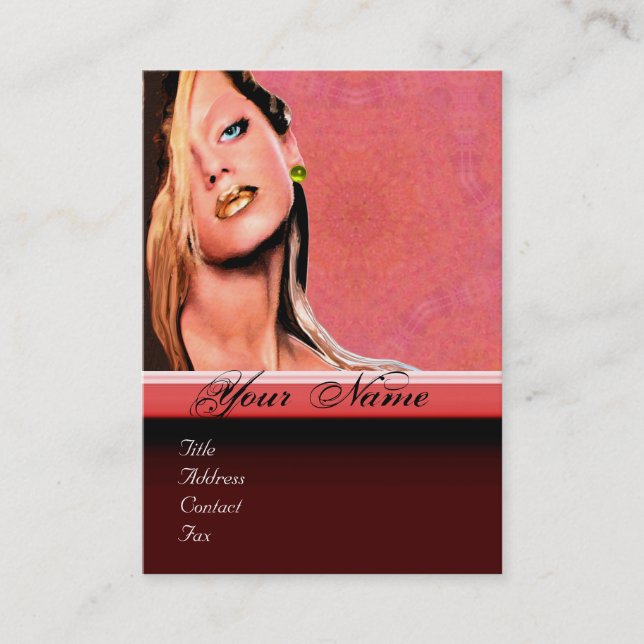 BEAUTY MAKEUP ARTIST monogram rosa topaz gult Visitkort (Framsida)