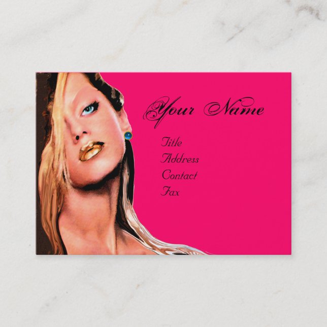 BEAUTY MAKEUP ARTIST ,sapphire blue rosa fuchsia Visitkort (Framsida)