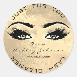 Beauty Makeup Guld Lash Makeup Cleaner Runt Klistermärke