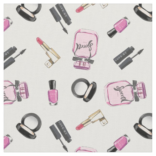 Beauty Makeup Mönster Tyg (Närbild)