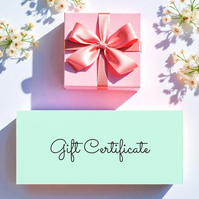 Beauty Mint Grönt Business Gift Certificate (Skapare uppladdad)