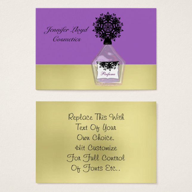 Beauty Mode Cosmetics Finare Parfym Flaska Visitkort (Framsida & baksida)