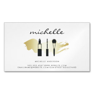 Beauty Mode Makeup Guld Brushed Magnetiska Visitkort