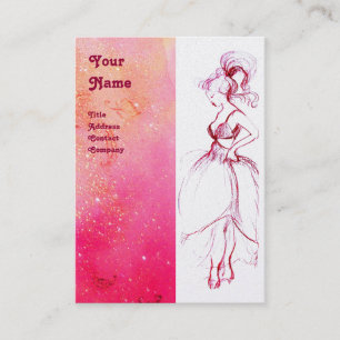 BEAUTY MODE,Red rosa,fuchsia white pearl Visitkort