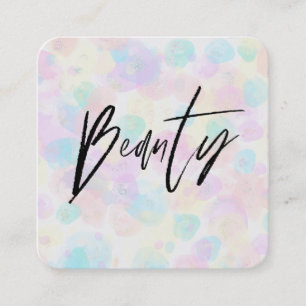 *~* BEAUTY Modern Colorful Pastel Rainbow Abstrakt Fyrkantigt Visitkort