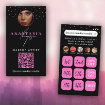 Beauty Nagel Social Media Black Rosa Loyalty-kort