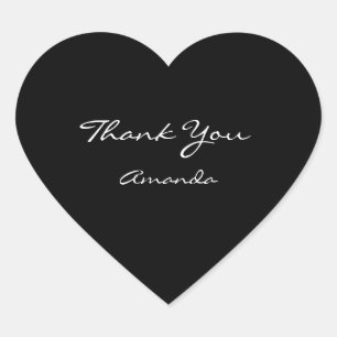 Beauty Namn Möhippa Heart   Tackche Black White Hjärtformat Klistermärke