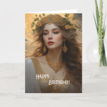 Beauty nr. 4 grattis på födelsedagen Art nouveau
