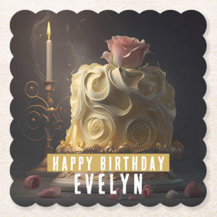 Beauty och Beast Birthday Cake - Underlägg Papper