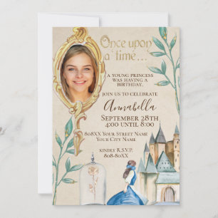 Beauty och Beast Enchanted Fairy Tale Party Inbjudningar