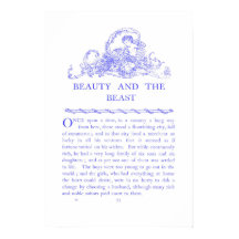 Beauty och Beast Fairy Tale Bok Blue Poster