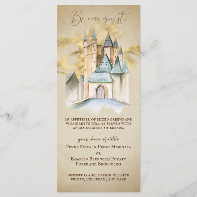 Beauty och Beast Fairytale Castle Meny (Framsida)