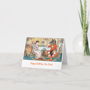 Beauty och Beast Funny Fairy Tale Birthday Kort