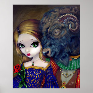 Beauty och Beast gothic Fairy Art Print Poster