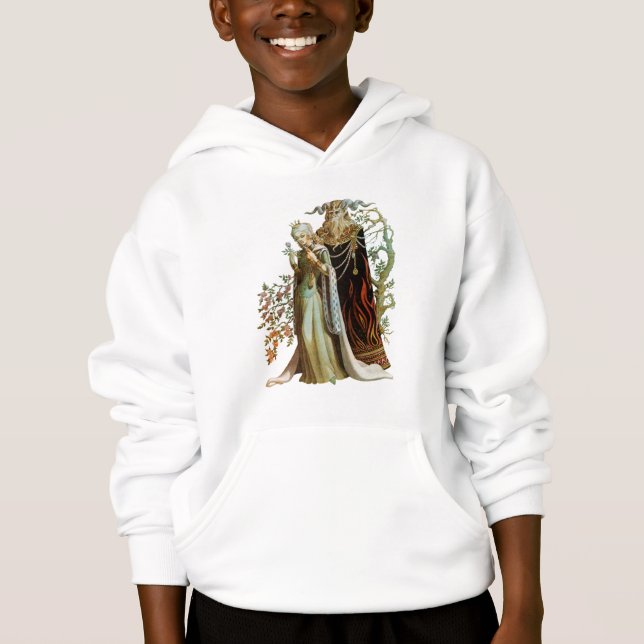 Beauty och Beast Kids Hooded Sweatshirt Tee Shirt (Framsida)