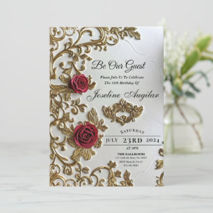Beauty och Beast Sweet 16-inbjudningar Inbjudningar