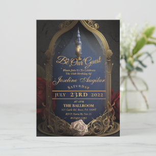 Beauty och Beast Sweet 16-inbjudningar Inbjudningar