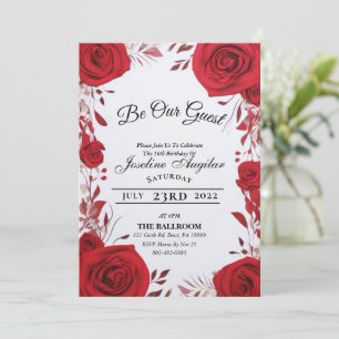 Beauty och Beast Sweet 16 Ros inbjudningar