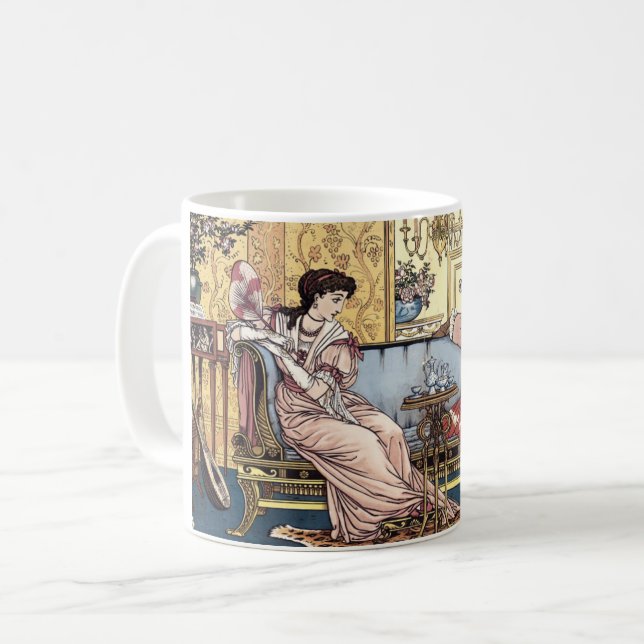 Beauty och Beasten av Walter Crane 1874 Kaffemugg (Framsida vänster)