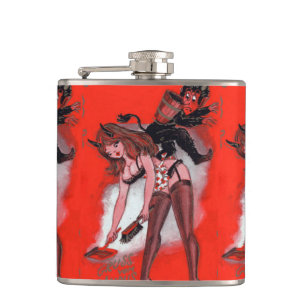 Beauty och Krampus Vintage Julafton Julen Fickplunta