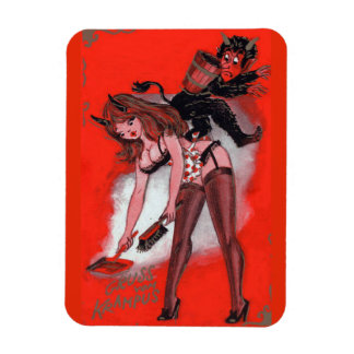 Beauty och Krampus Vintage Julafton Julen Magnet