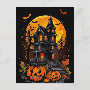 Beauty of a Spooky Mansion, Halloween Vykort