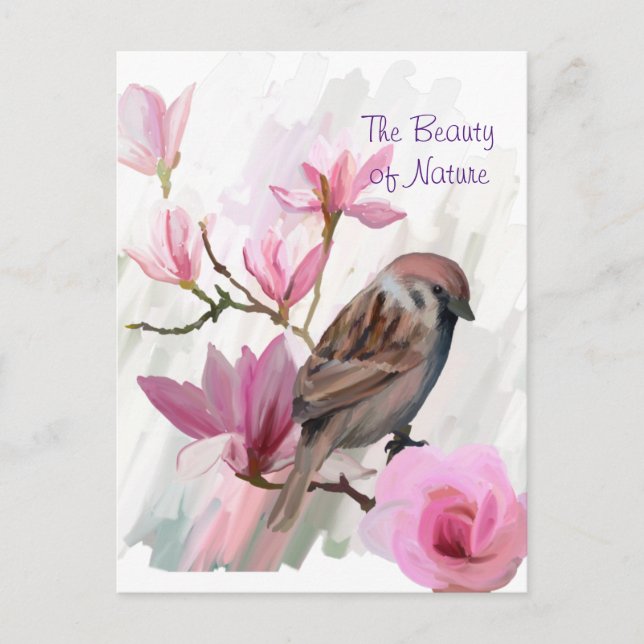 Beauty of Nature Blommigt Acrylic Postcard Vykort (Framsida)