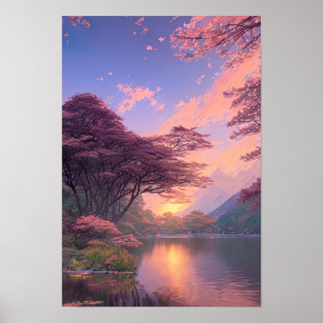 Beauty of Riverside Sunset Poster (Framsidan)