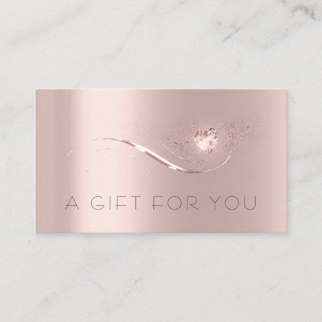 Beauty of Simple Ro Guld Heart Gift Certificate Tidsbeställning Kort (Framsida)