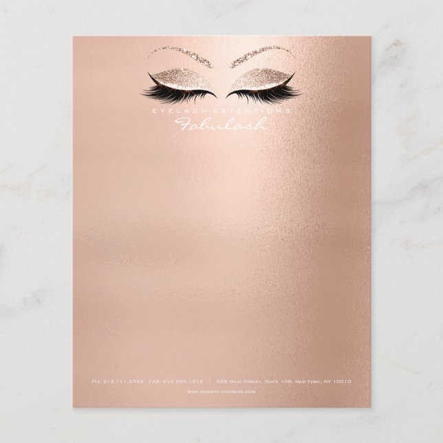 Beauty Öga Lash Makeup Stylist  Rosa Flygblad (Framsidan)