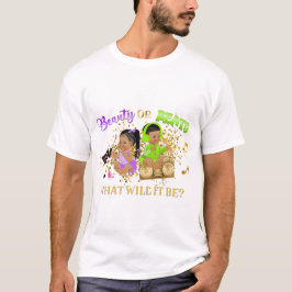 Beauty or Beats Lila Grön Könsbestämning T Shirt