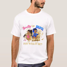 Beauty or Beats Royal Blue Hot Pink Könsbestämning T Shirt