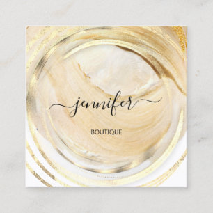 Beauty Organic Bio Shop QR Logotyp Soap Balm Guld Fyrkantigt Visitkort