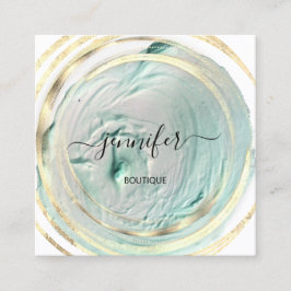 Beauty Organic Bio Shop QR Logotyp Soap Mint White Fyrkantigt Visitkort