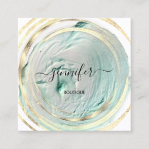 Beauty Organic Bio Shop QR Logotyp Soap Mint White Fyrkantigt Visitkort