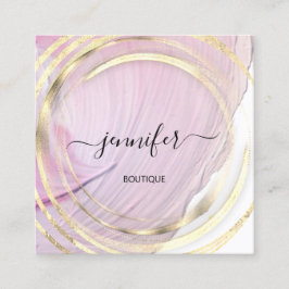 Beauty Organic Bio Shop QR Logotyp Soap Rosa Guld Fyrkantigt Visitkort