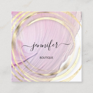 Beauty Organic Bio Shop QR Logotyp Soap Rosa Guld Fyrkantigt Visitkort