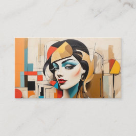Beauty Parlor Hairstylist Salon Cosmetics Cubism Visitkort