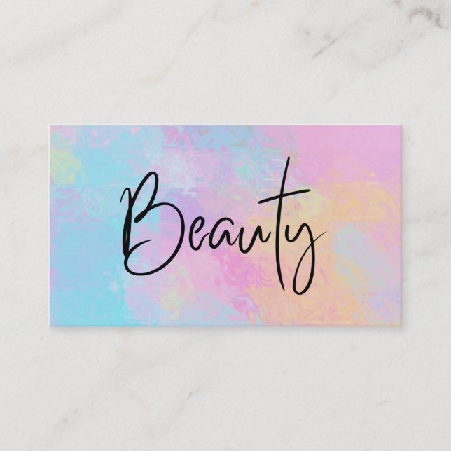 *~* BEAUTY Pastel Girly Abstrakt Rainbow Modern Visitkort (Framsida)