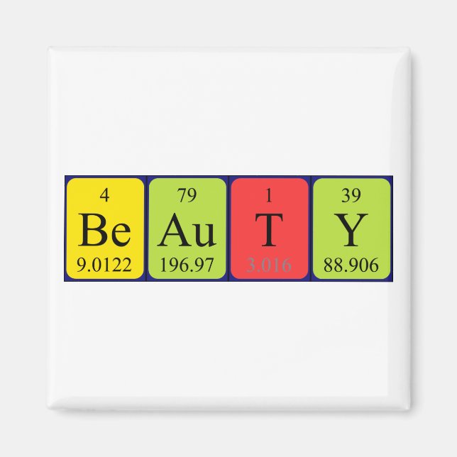 Beauty periodiska magnet bord namn (Framsidan)