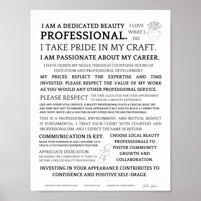Beauty Pro-manifestet Poster (Framsidan)