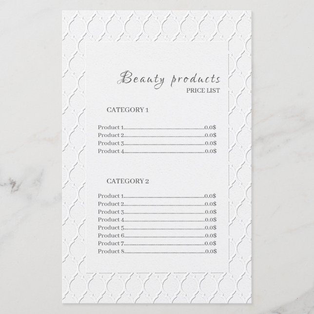 Beauty Products Elegant Ram Pris List (Framsida)