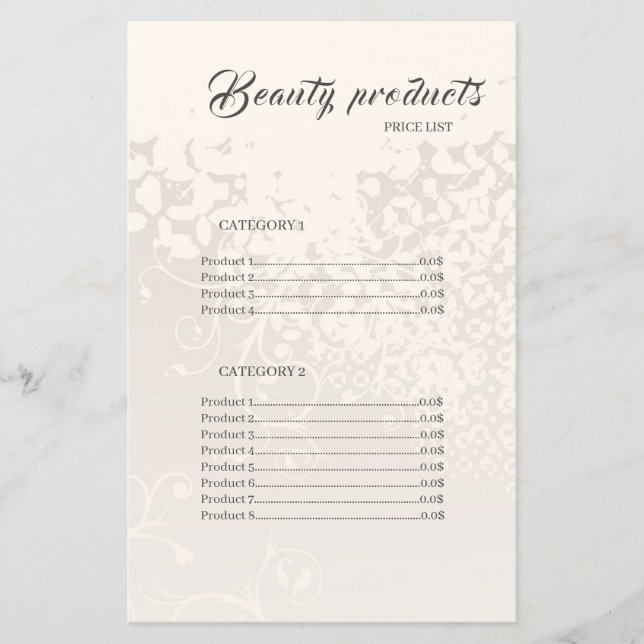 Beauty Products Elegant Ram Pris List (Framsida)