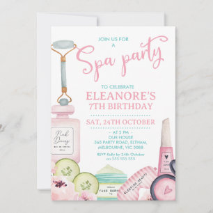 Beauty Products Spa Party Birthday Call Inbjudningar